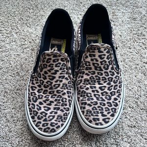 VANS Leopard Deluxe Ortholite slip ons size 6.5 Womens